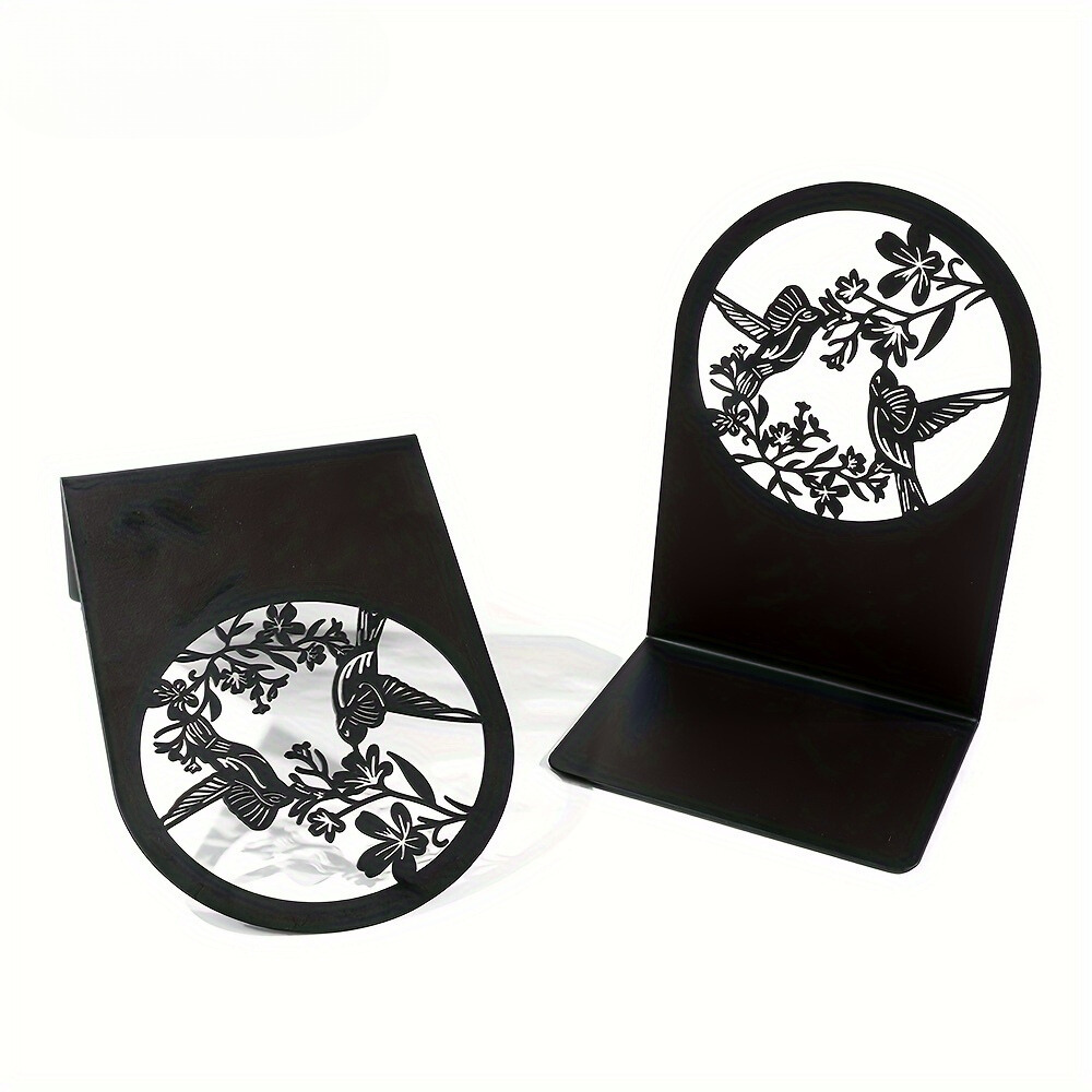 BirdFlora - Supporti per libri in ferro con design di uccelli e fiori