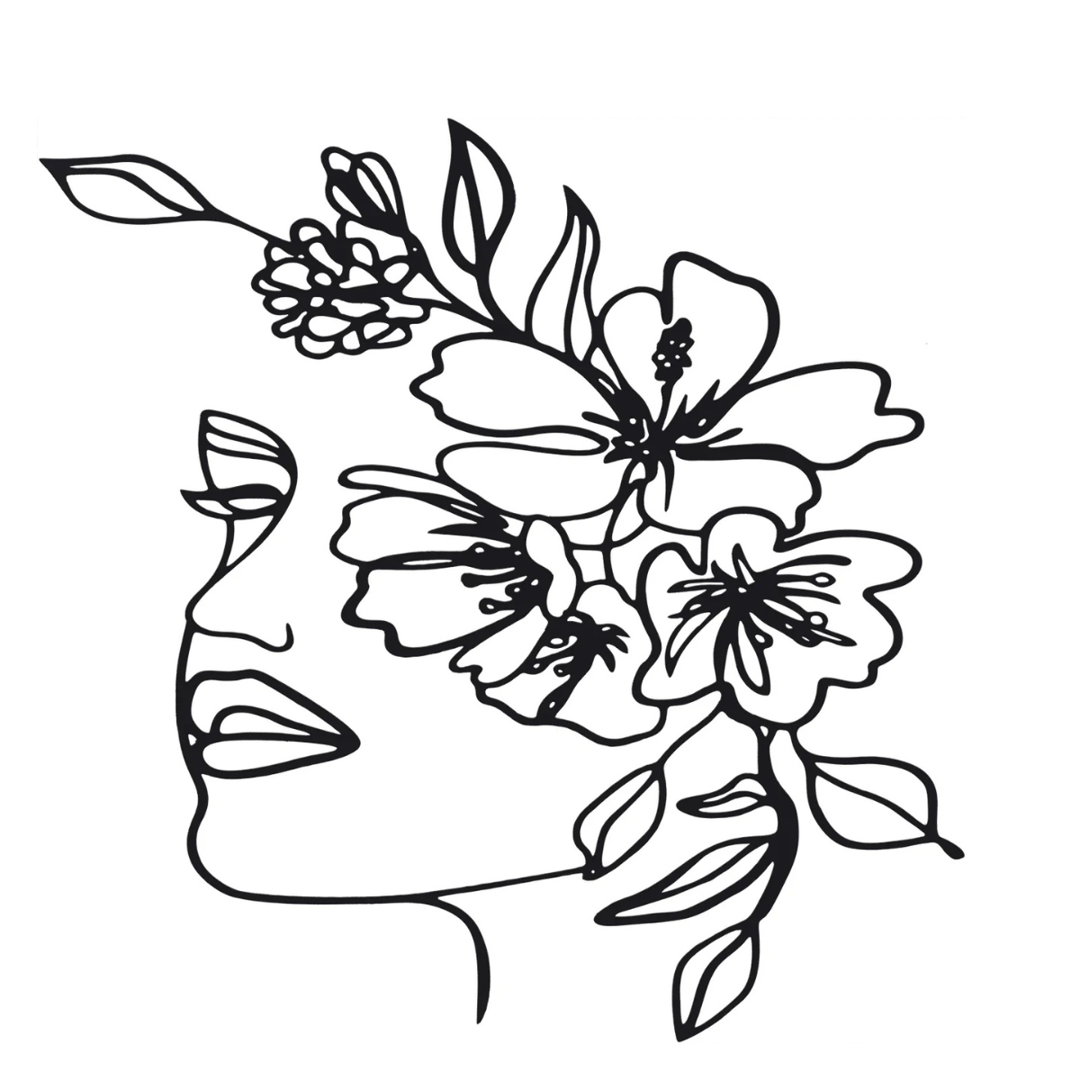 Metalen Muur Kunst Minimalistische Gezicht Lijnen Decoratie