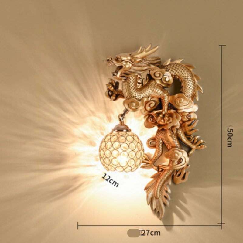 LuxeFlame - Lampada da parete Draken Phoenix | Illuminazione LED mistica