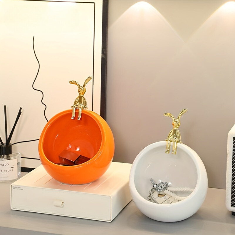 DeerBox - Moderne Keramische Opbergkom met Metalen Hertendeksel