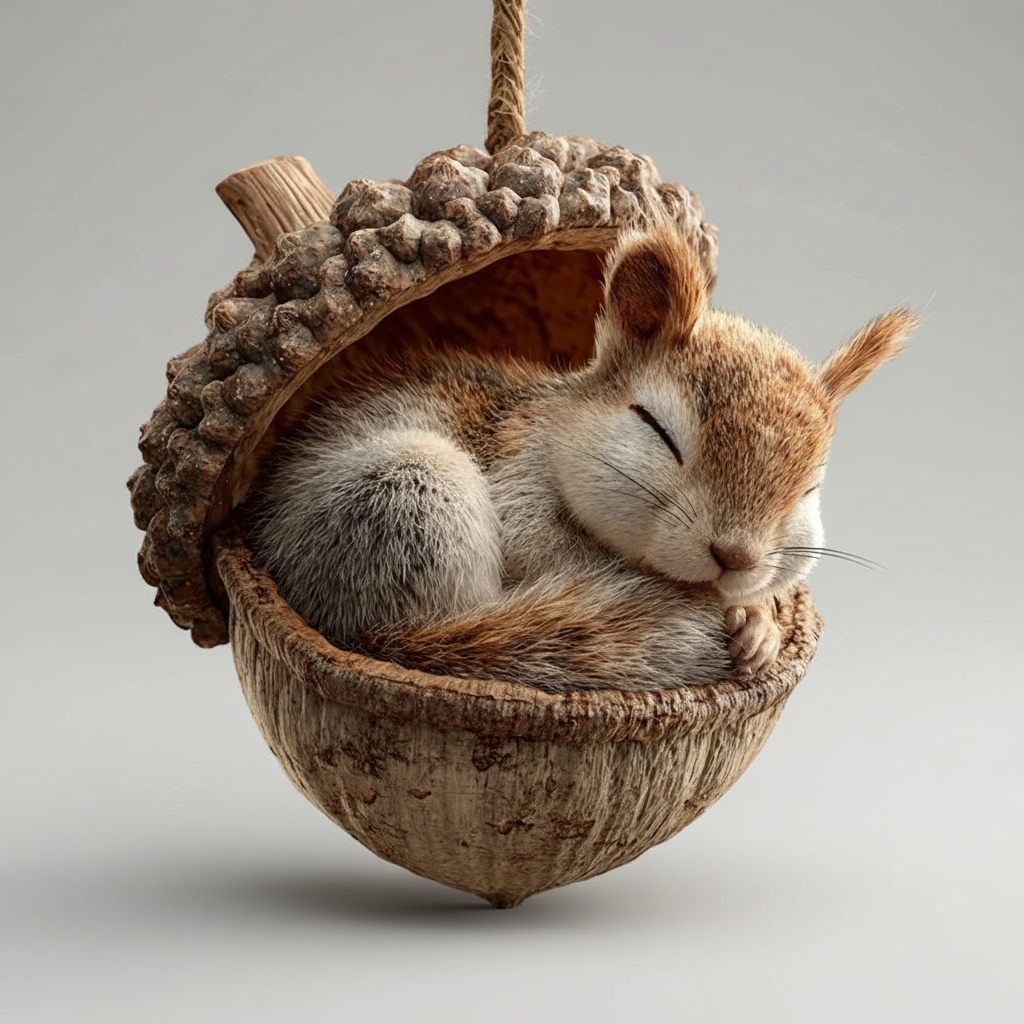 Woondecoratie Dierenbeeld Natuurlijke Resin Eikel Decoratie