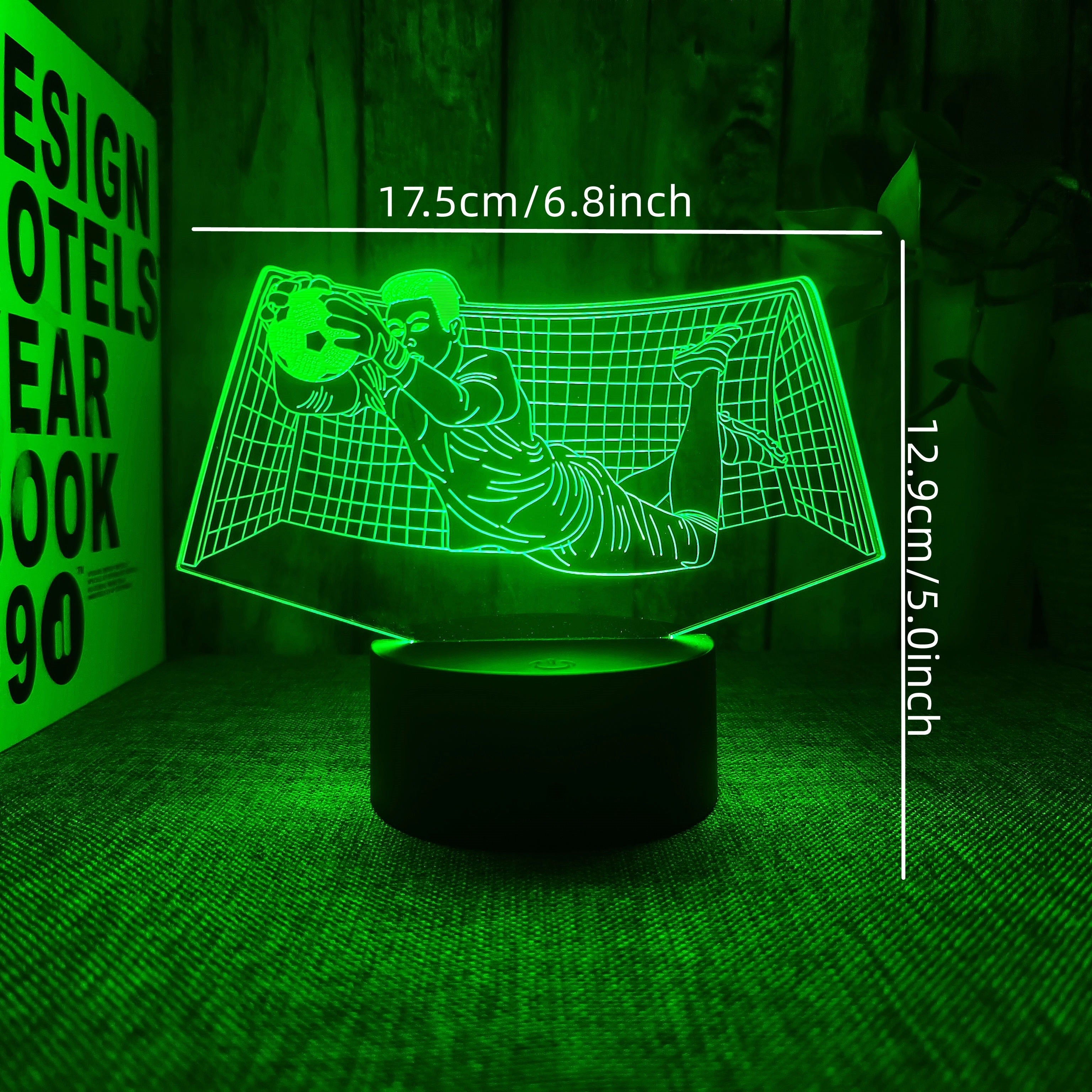 KeeperLicht - Lámpara nocturna 3D de portero de fútbol con control táctil