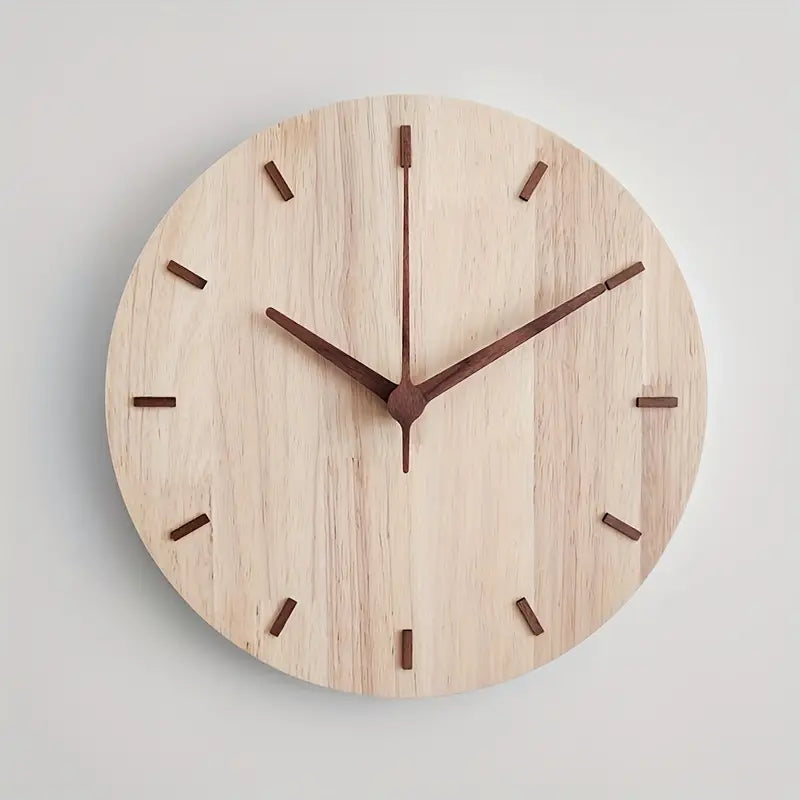 Stylish Wall Clock made of Walnut Wood