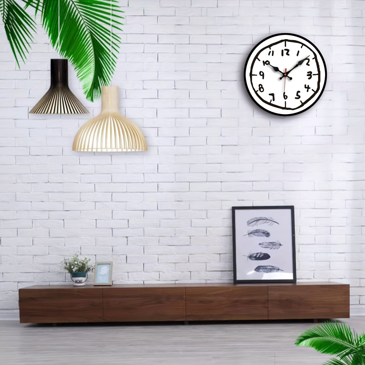 Minimalist Wooden Wall Clock – Silent, No Ticking Sound, Perfect for Home Decor