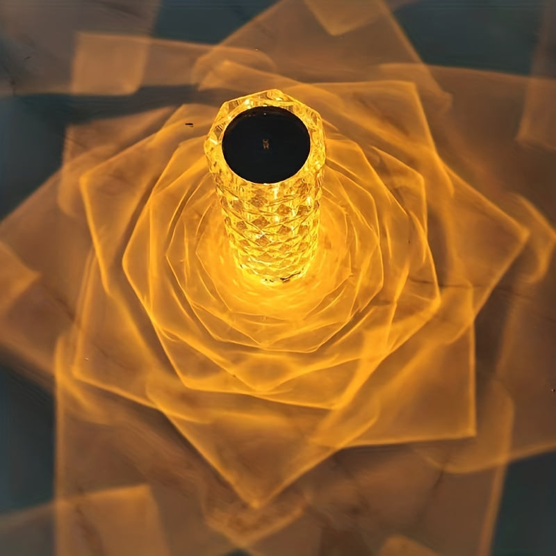 CrystalGlow - LED Kristallen Tafellamp met Touchbediening