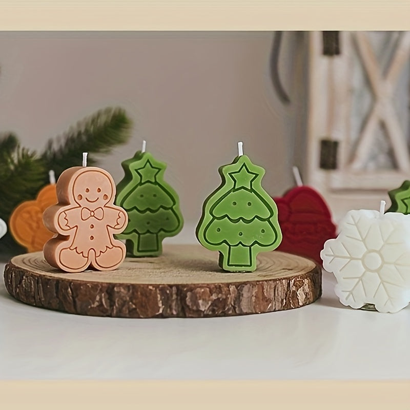 AromaGift - 4 Stuks Kerstthema Aromatherapiekaarsen Set