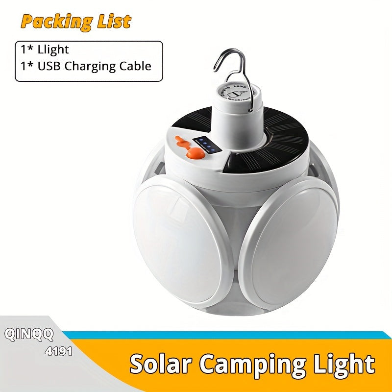 SolarFold - Portable USB Rechargeable LED Camping Lamp, Ideal
