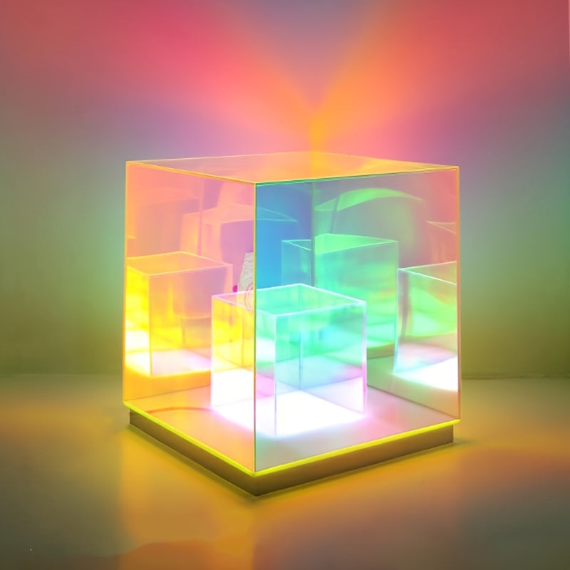 LumiSky - Lámpara de mesa cielo estrellado soñador con iluminación ajustable y diseño geométrico