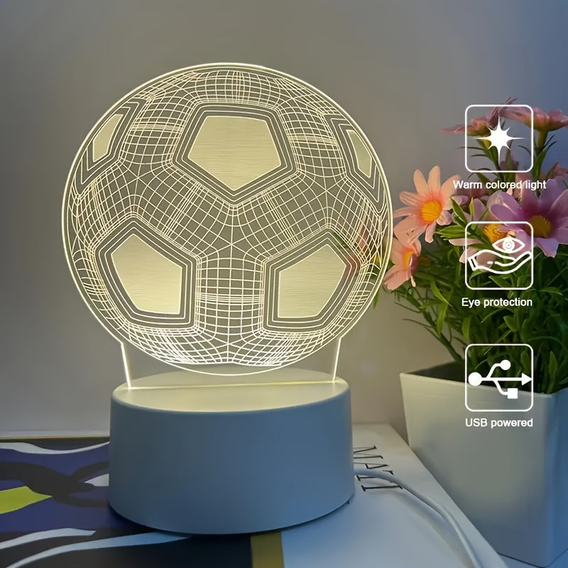 SoccerGlow - Voetbal LED Nachtlamp met Acryl Basis