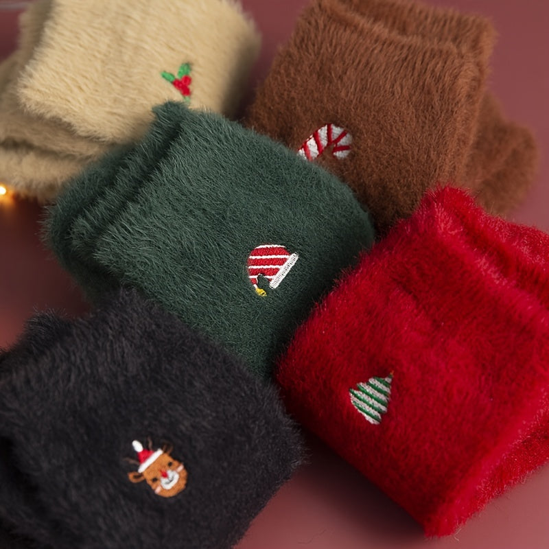 CozyKerst - 5 Paar Dikke Warme Kerstsokken voor Dames