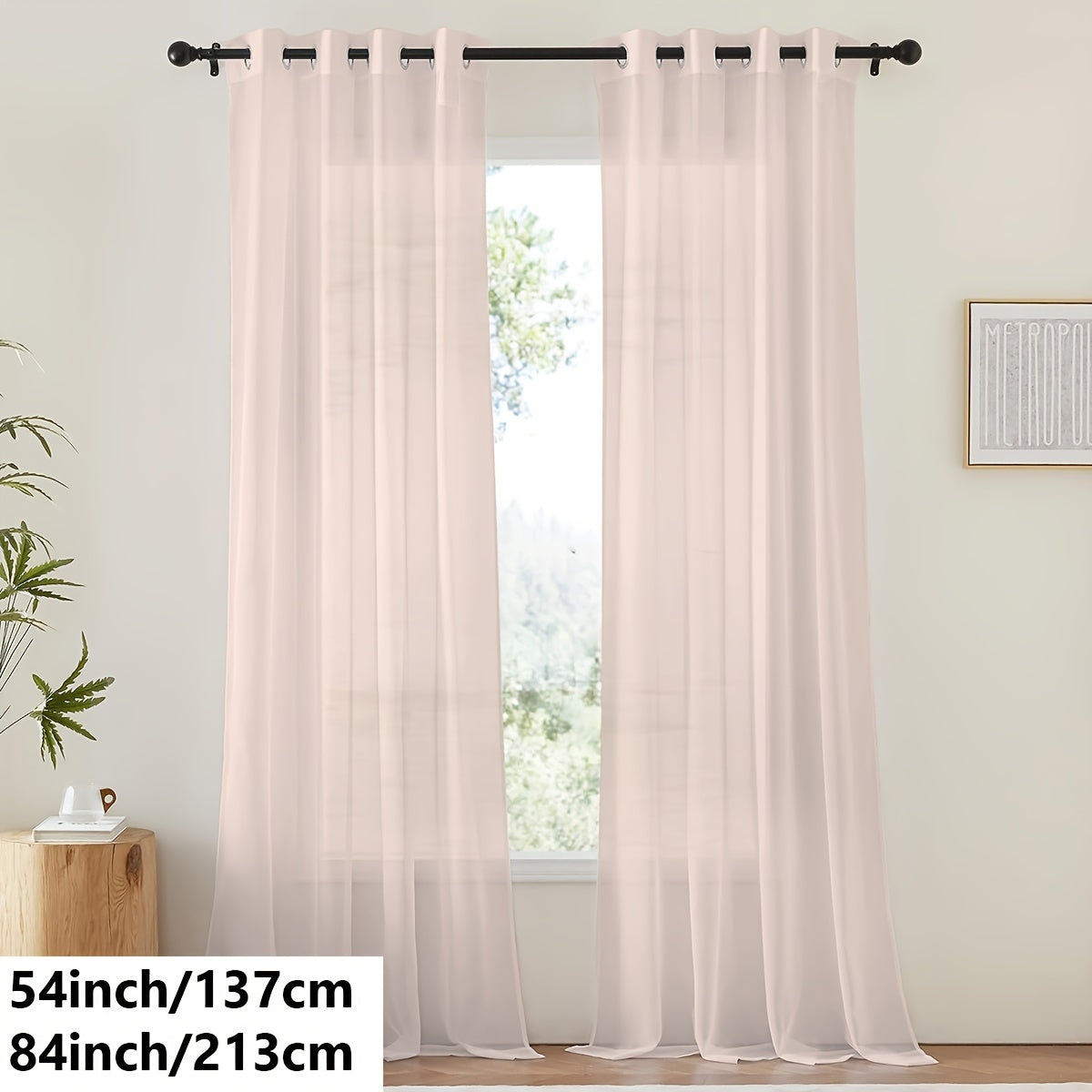 Tende in voile bianco leggero - 2 pezzi con occhielli per soggiorno e camera da letto