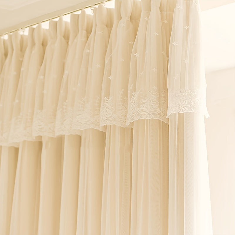 2 Pezzi Tende Oscuranti Stile Principessa Francese - Copertura per Finestre Privacy per Camera da Letto e Soggiorno