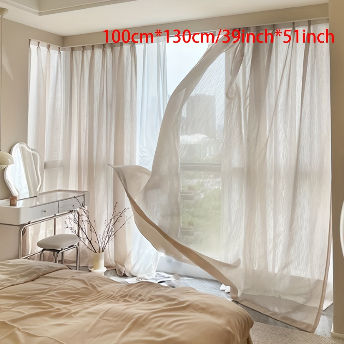 Tendine in Lino Moderno a Rete - 2 Pezzi Stile Canapa Giapponese con Design a Tasca per Asta