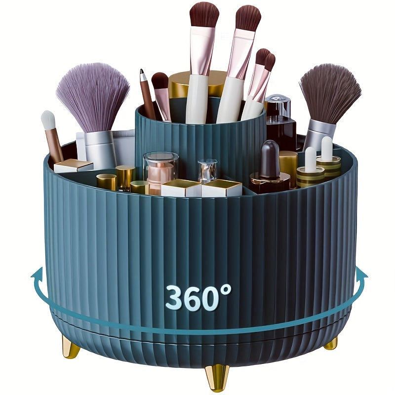 360° Roterende Make-up Organizer – Duurzame Kunststof Cosmetica Opbergdoos met 5 Vakken
