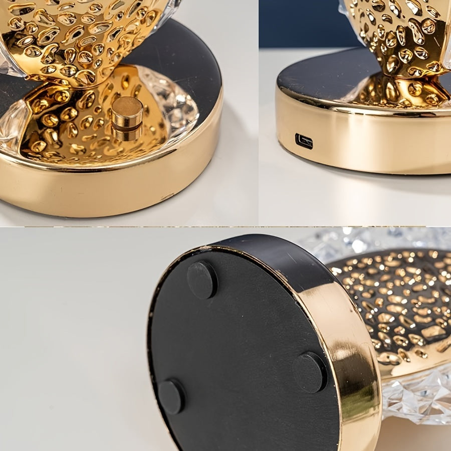 FeatherLamp - Lámpara de mesa táctil USB con diseño de pluma de pavo real, luz LED infinitamente regulable