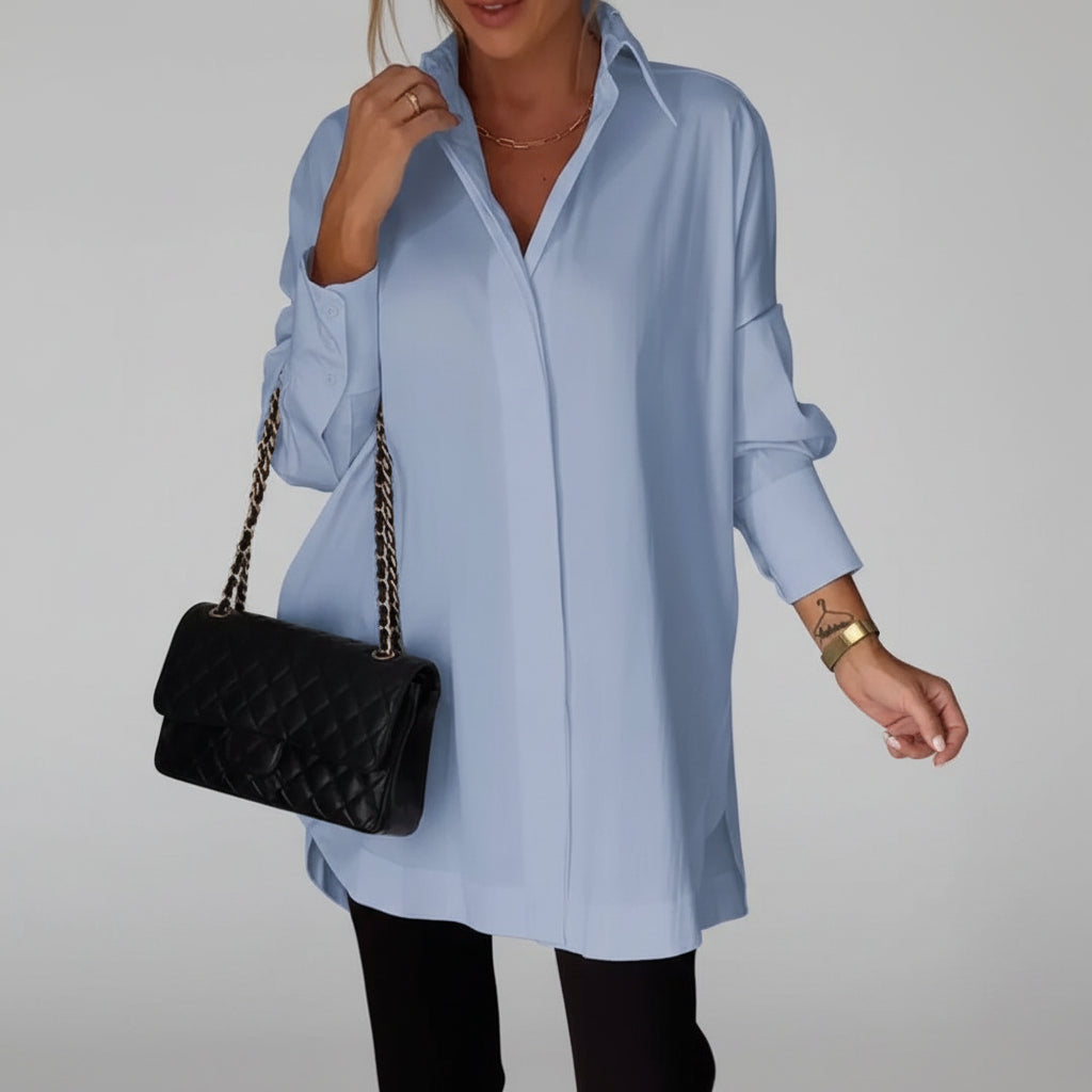 Long Polo Blouse Dames Ademend Stijlvol Elke Dag