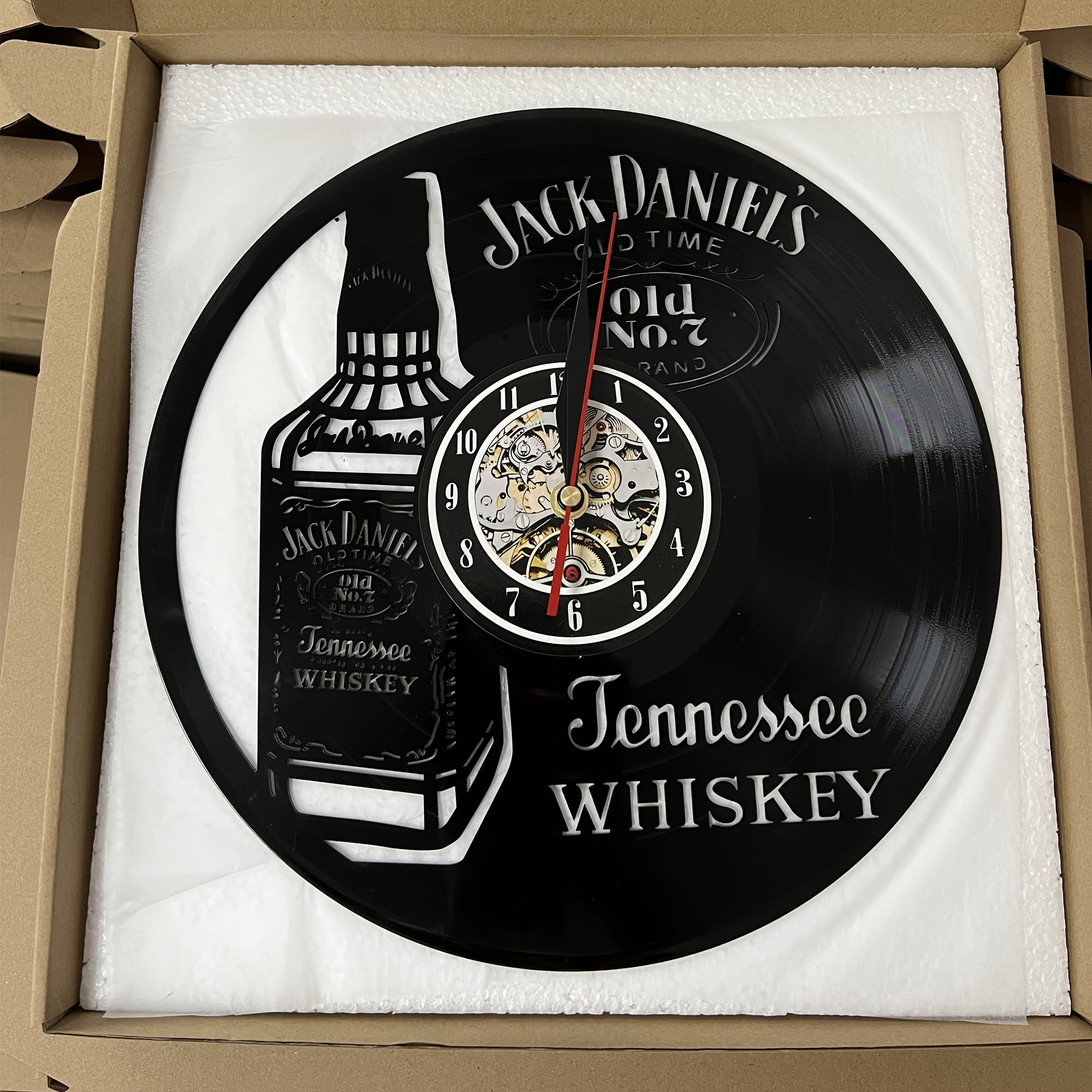 Vinyl Record Wandklok - Whisky Thema, Stil, Voor Woonkamer en Kantoor Decoratie