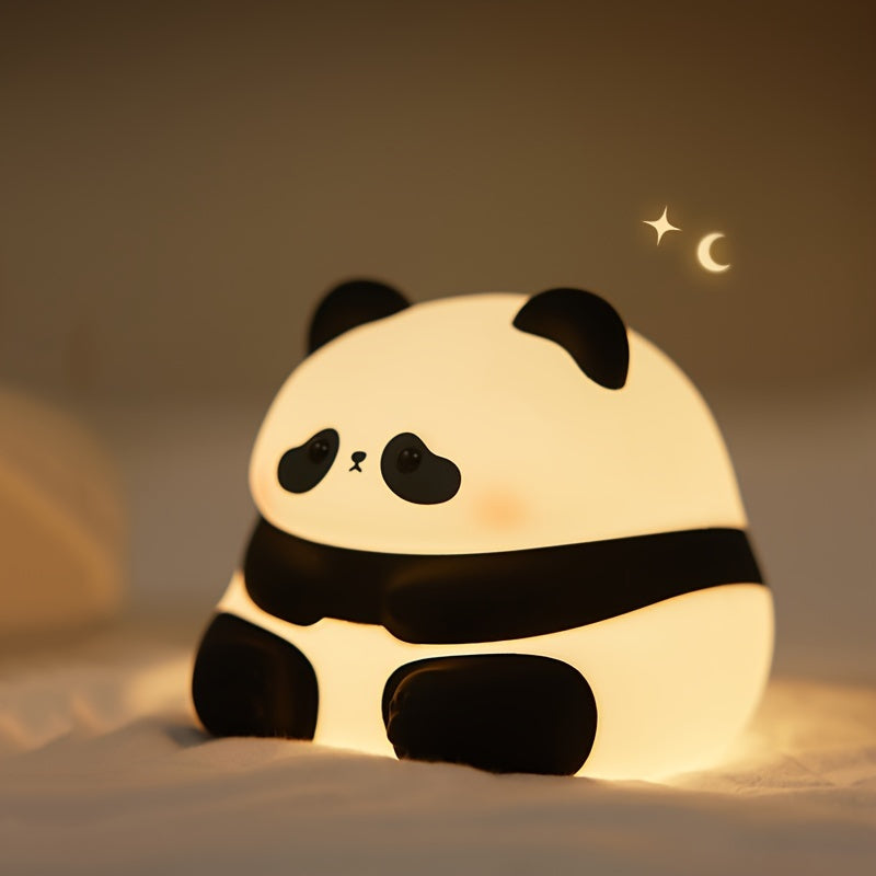 PandaGlow - Lámpara nocturna LED de panda grande y sombreada con control táctil y batería recargable