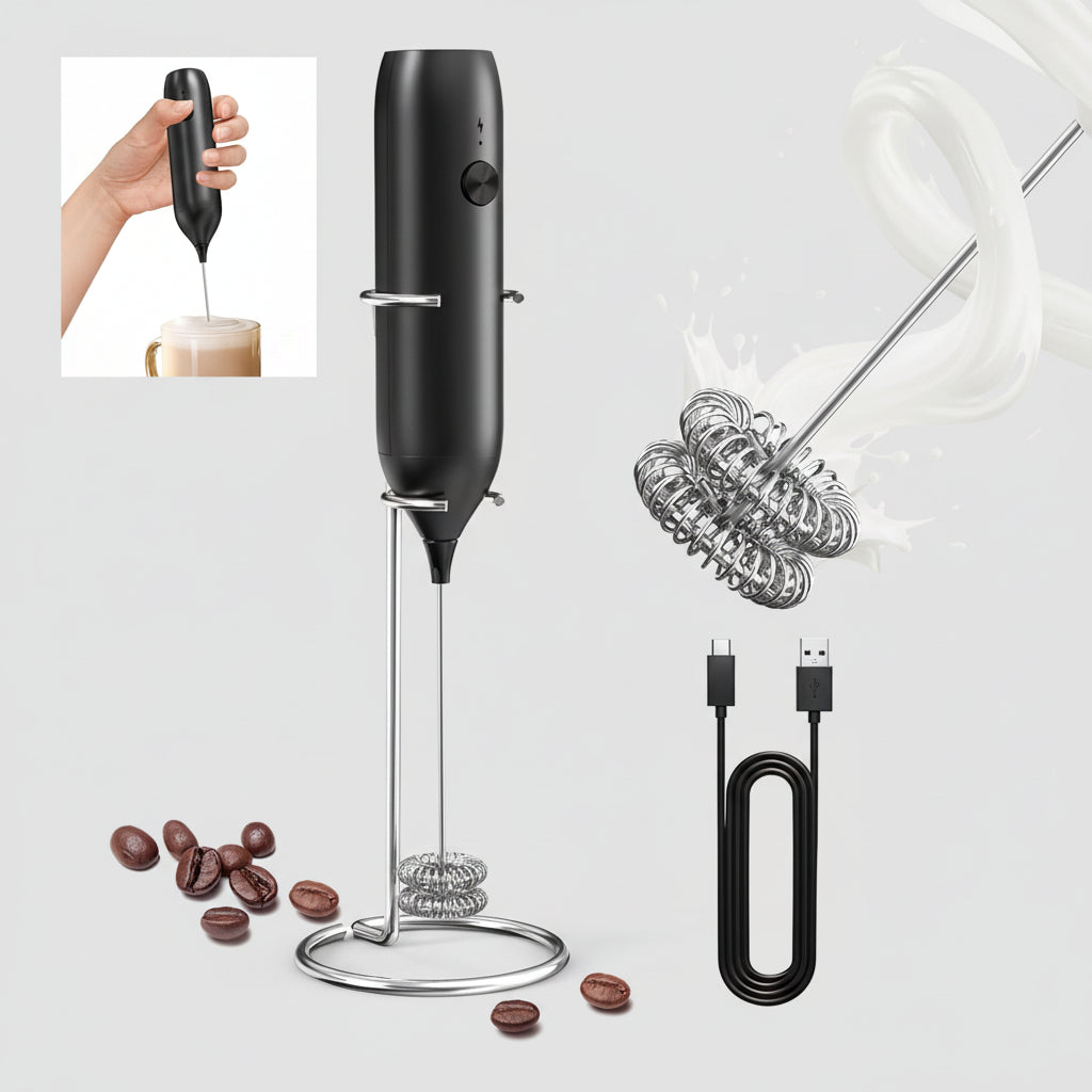 Draadloze Melkopschuimer Koffie Drank Roestvrij Staal