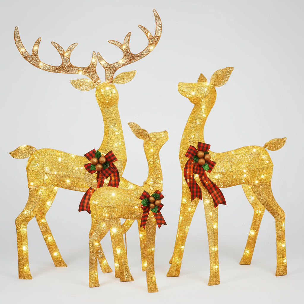 Christmas Deer Family Outdoor Decorations Lighted Waterproof Reindeer - Image 10
