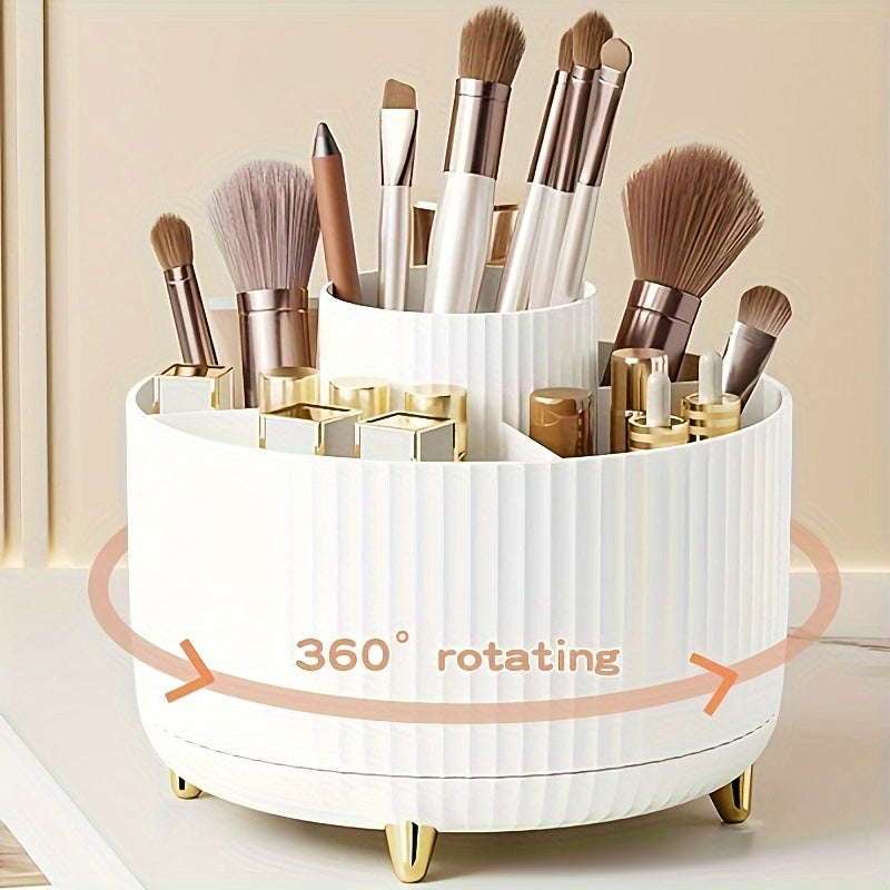 360° Roterende Make-up Organizer – Duurzame Kunststof Cosmetica Opbergdoos met 5 Vakken