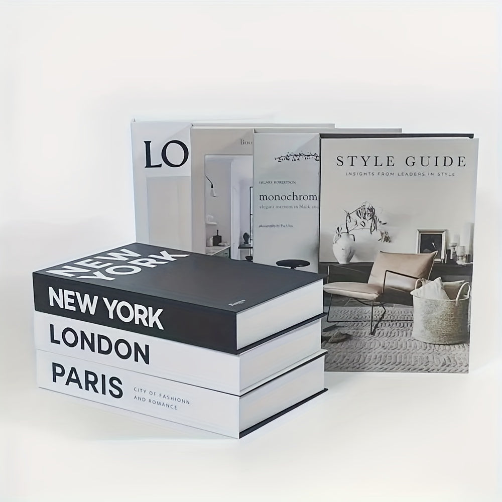 Set di 7 Fermalibri Decorativi in Stile Classico - Libri Finti per Decorazione da Tavolo e Mensola