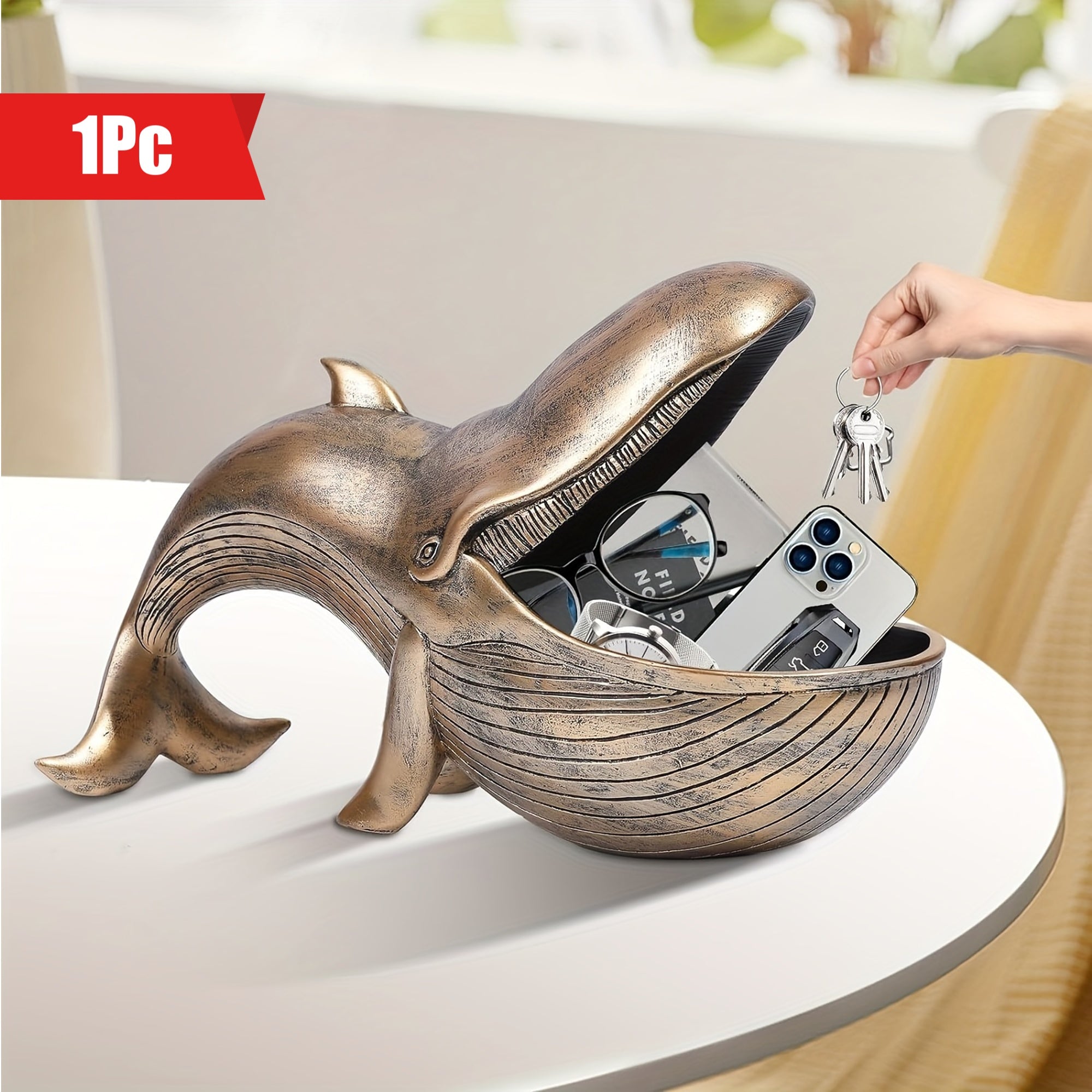 WhaleServe-Snoepbord - Hars Walvisbeeld voor Huisdecoratie