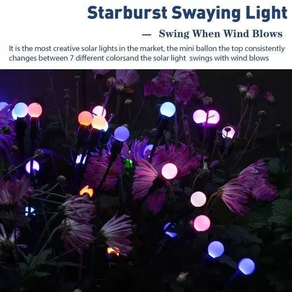 Illuminazione solare da giardino - Luce lampeggiante Starburst, oscillante al vento