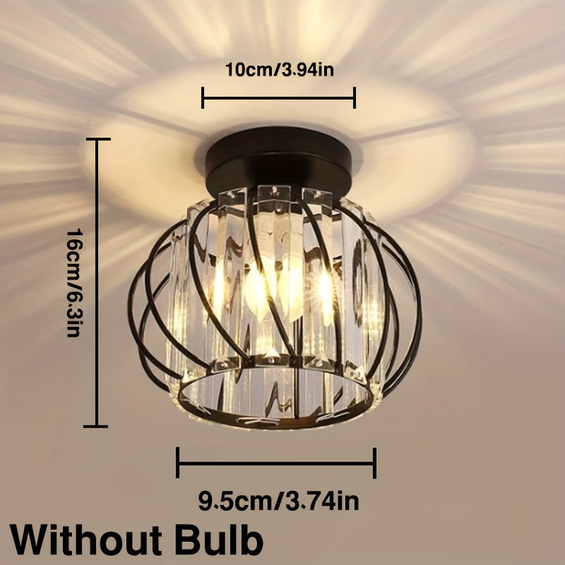 CrystalGlow - Luxe Kristallen Ganglamp, Zwart Goud