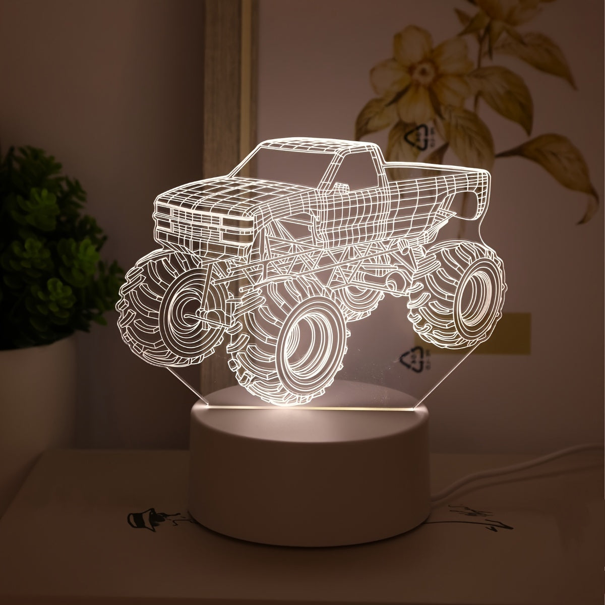 TruckLicht - Lâmpada Noturna LED 3D Moderna de Camioneta Monstro