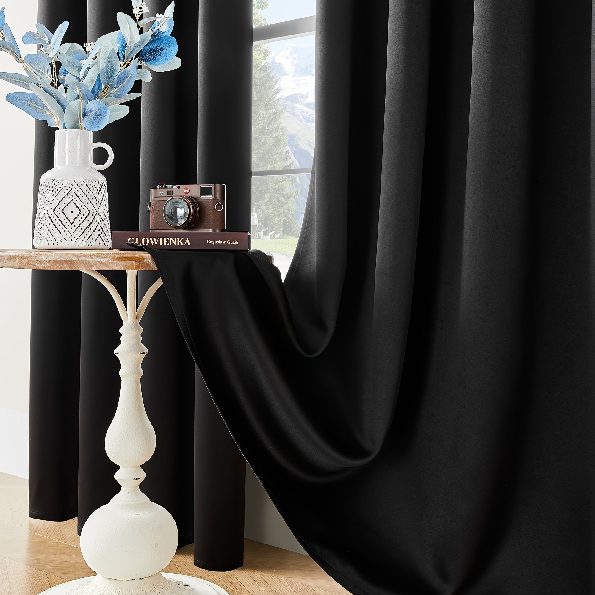 Tende Oscuranti - 2 Pezzi Tende Moderne in Poliestere con Isolamento Termico e Anelli