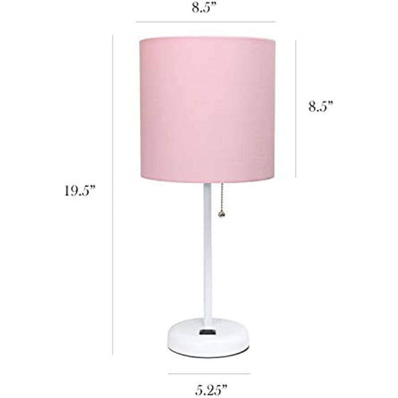 Stick Charging Outlet - Table Lamp with Fabric Lampshade and Charging Function
