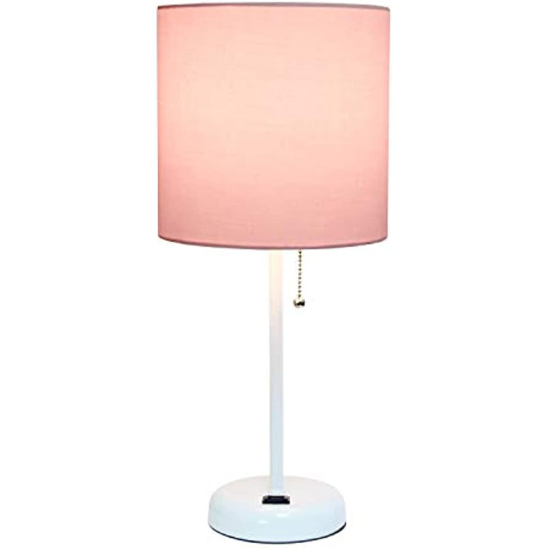 Stick Charging Outlet - Table Lamp with Fabric Lampshade and Charging Function