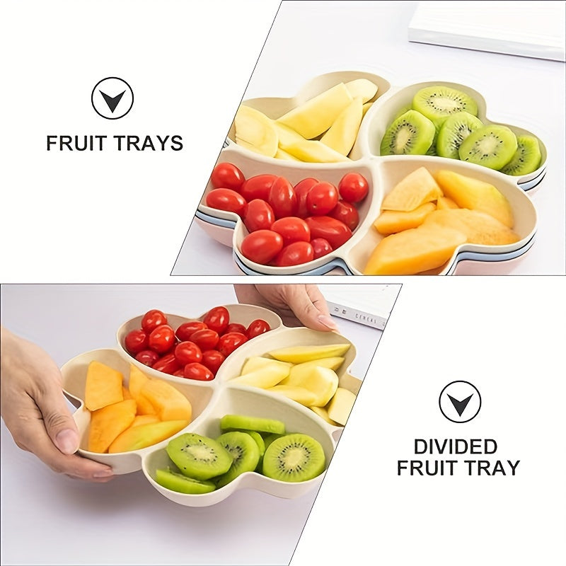 FlowerServe - Set van 4 Bloemvormige Serveerschalen voor Snacks & Fruit