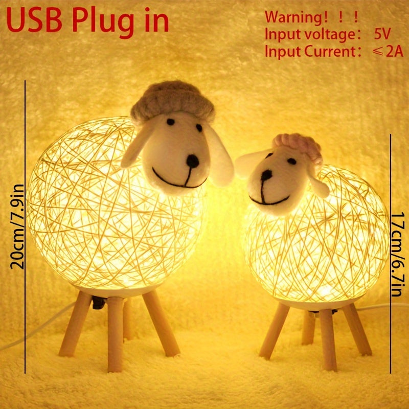 SheepGlow - Lampada Notturna USB a Forma di Pecora, Dimmerabile e Regolabile