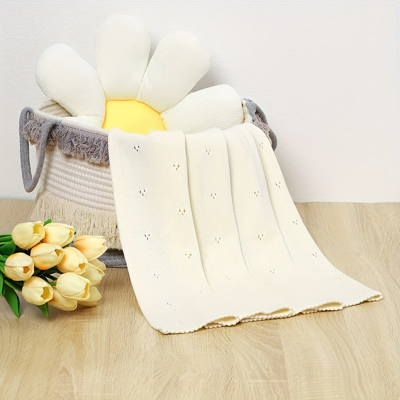 Coperta in Maglia Unicolore per Bambini, Coperta per Passeggino, Coperta Traspirante, Regalo di Pasqua, Halloween, Regalo di Natale