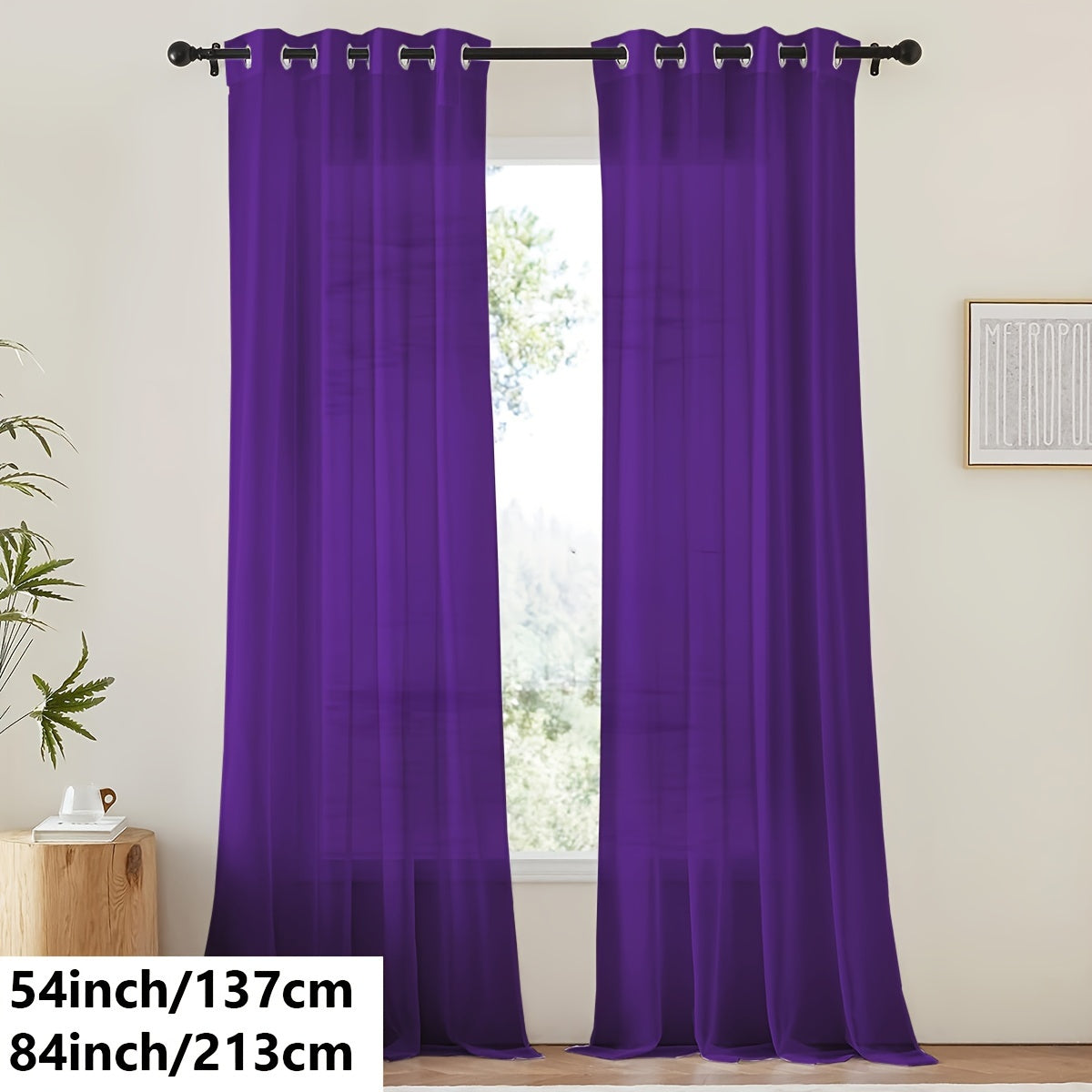 Tende in voile bianco leggero - 2 pezzi con occhielli per soggiorno e camera da letto