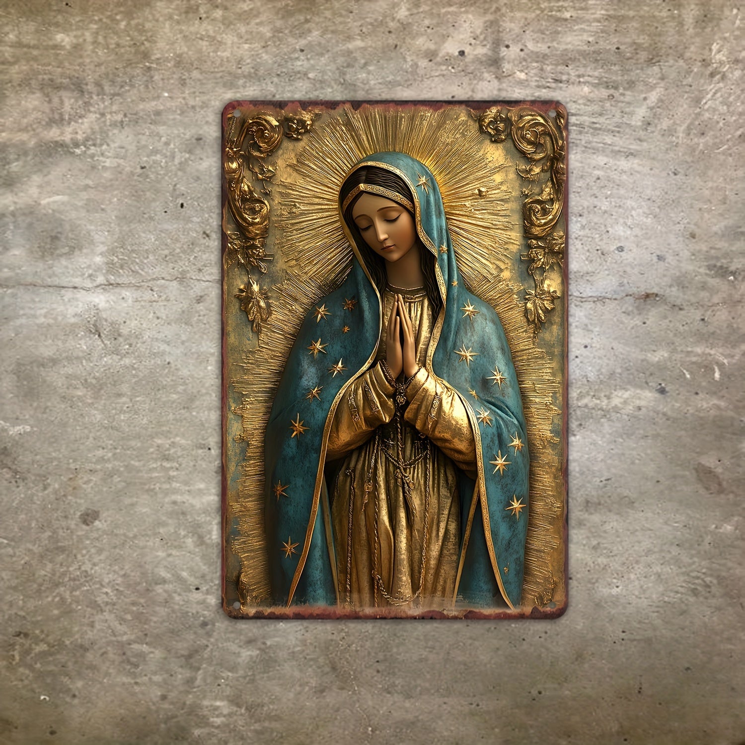 GuadalupeSign - Vintage Maagd van Guadalupe Metalen Bord