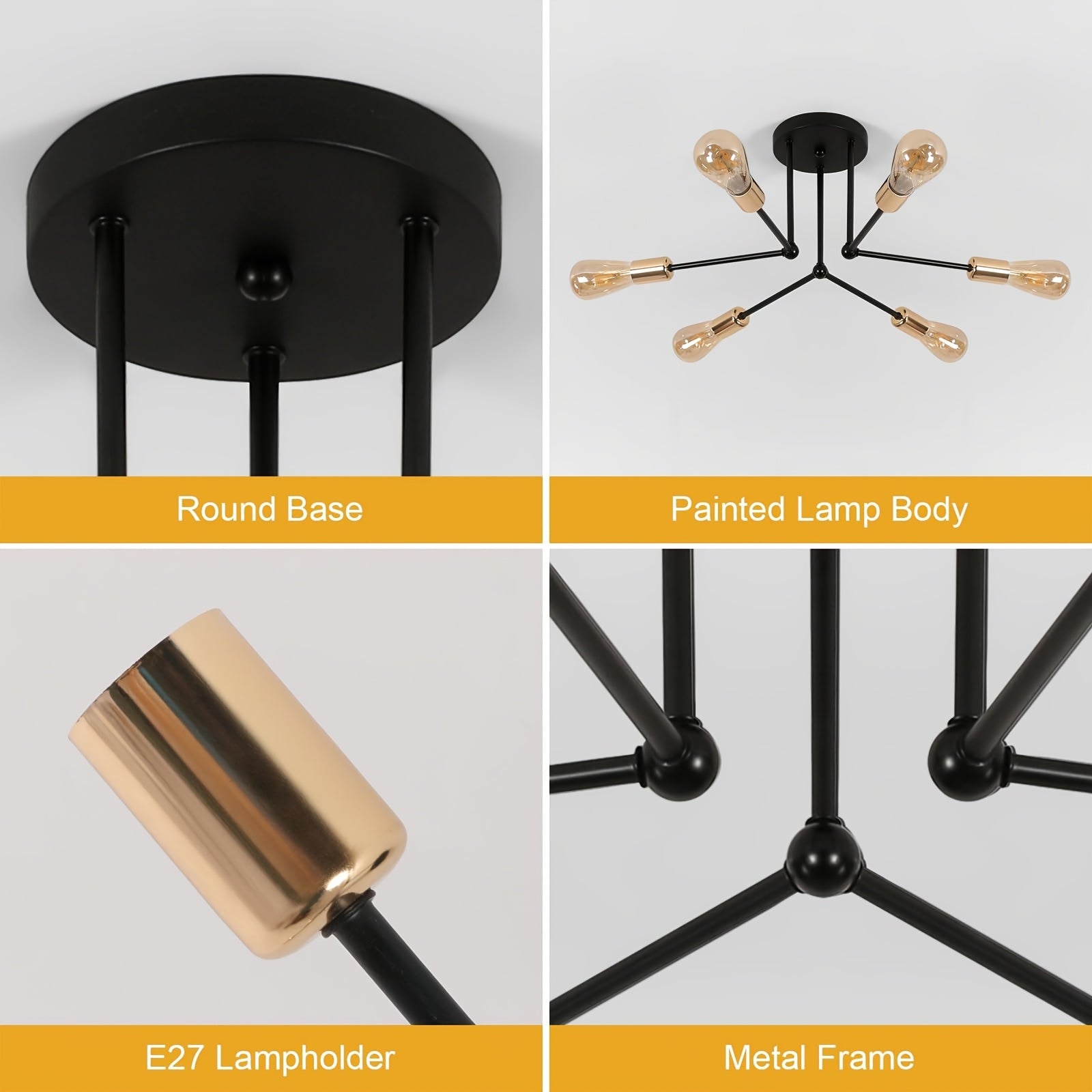 RetroLicht - Industriële 6-kops Plafondlamp
