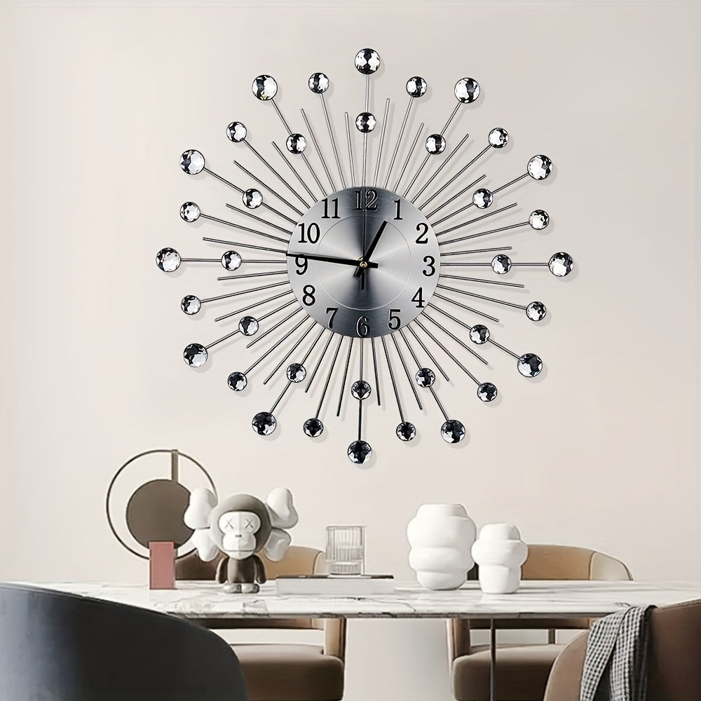 LuxeTime - Silent Wall Clock with Crystal Accents