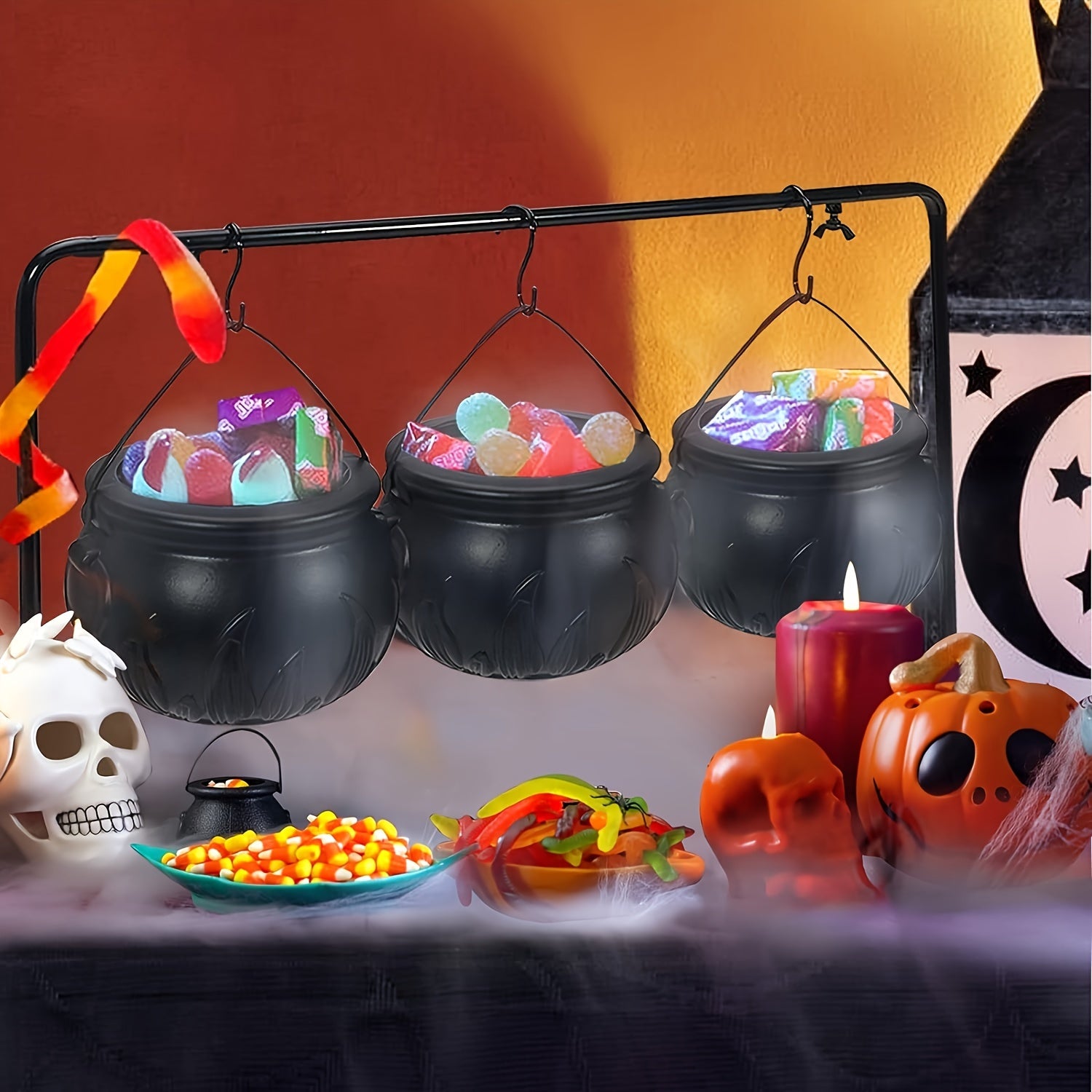 CauldronServe - Snoepkommen Set - 6-delige Halloween Heksenketel Serveerschalen