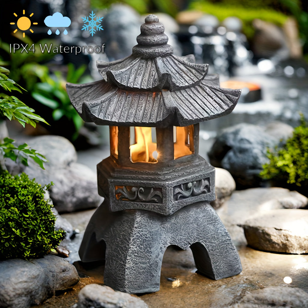 LumiLight - Solar Energy Pagoda Lantern Statue, Zen Decoration