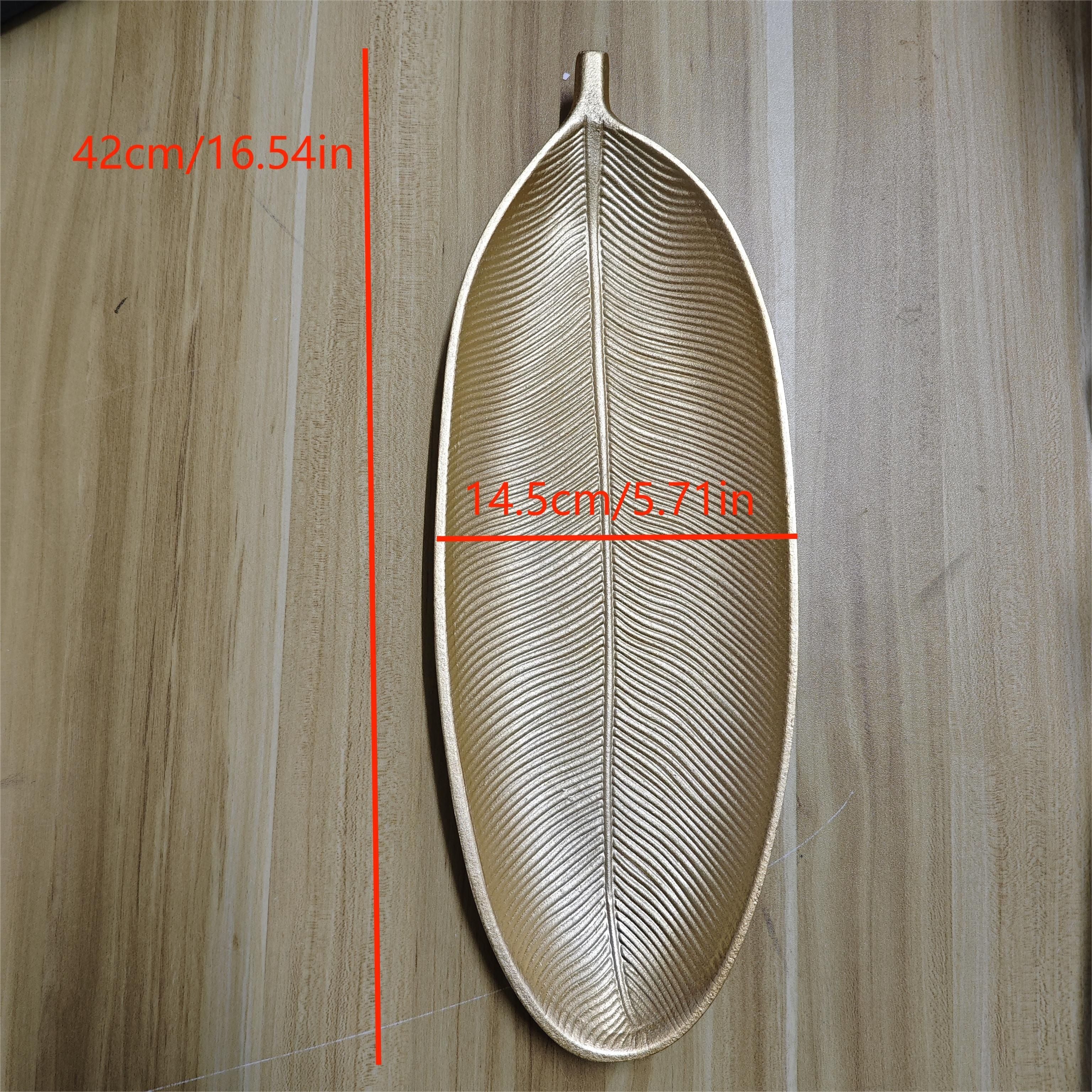 LeafWood - Vassoio in Legno Antico a Forma di Foglia | Vassoio per Gioielli e Chiavi