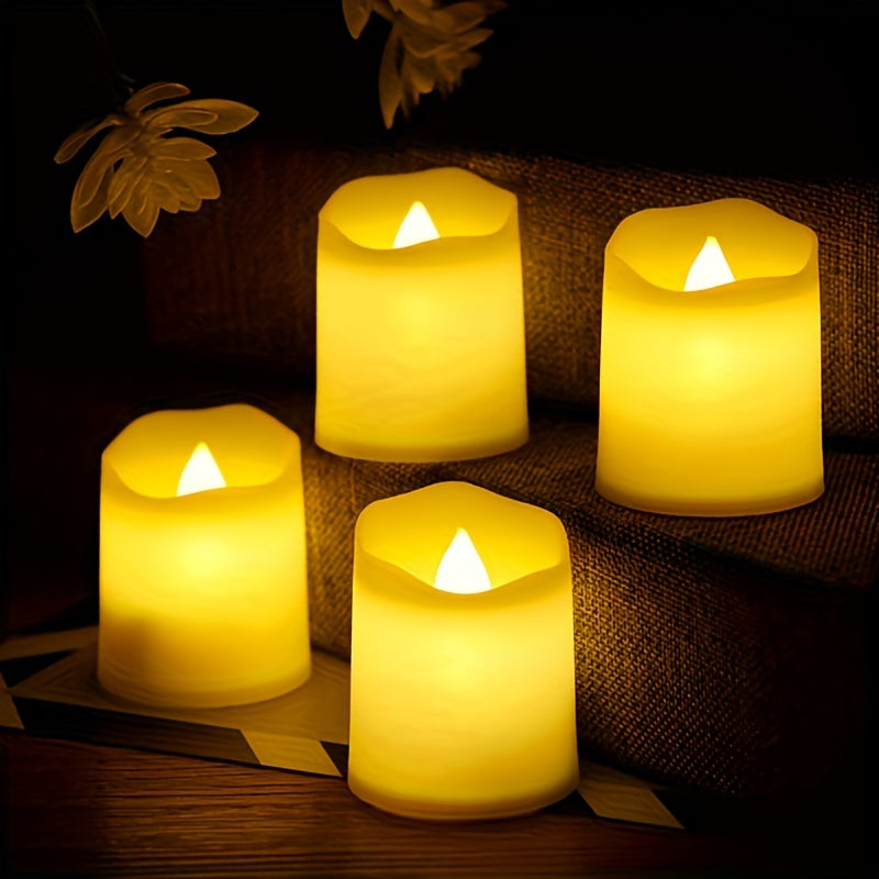 Confezione da 24/50/100 Candele LED Senza Fiamma – Candele Tealight Lampeggiante a Batteria, Senza Fumo e Romantiche per Matrimoni e Proposte