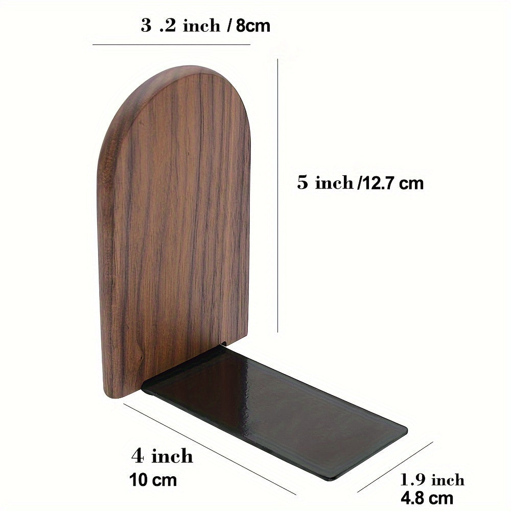 Fermalibri in legno di noce nero - Supporto pesante per libri