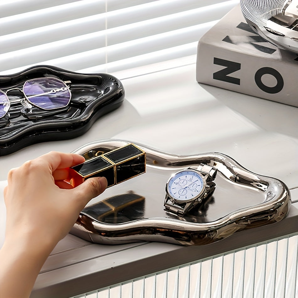 CloudDish - Grande Ciotola Decorativa in Ceramica a Forma di Nuvola | Per Collane, Orecchini e Occhiali