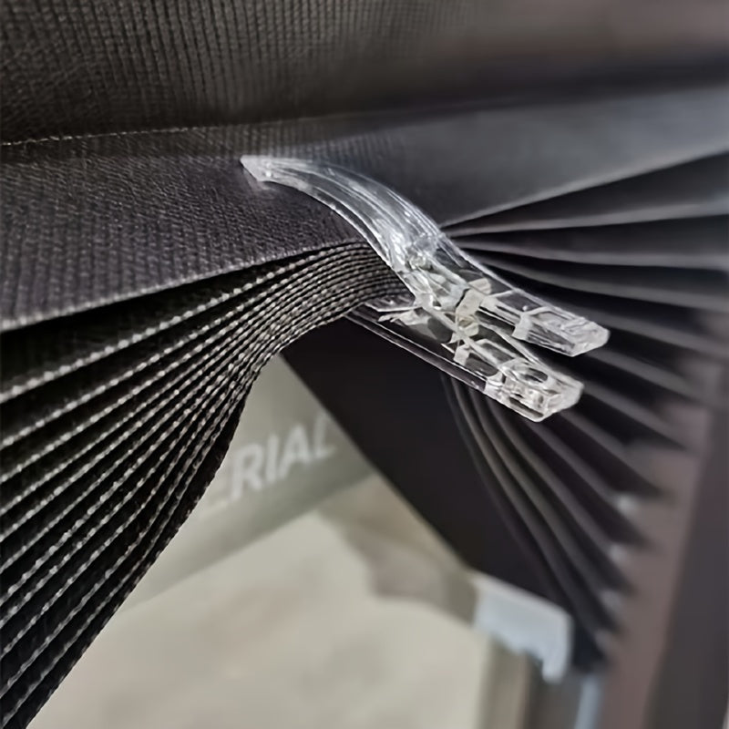 Zwarte Geplooide Rolgordijn - Verduisterend Zonder Boren, Op Maat Te Snijden voor Slaapkamer en Woonkamer