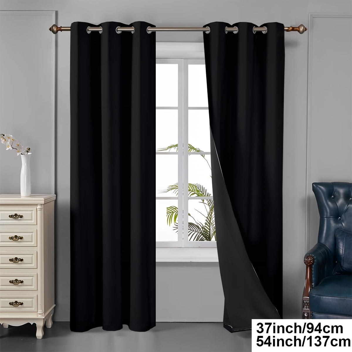 Tende oscuranti - 2 pezzi tende oscuranti con occhielli, protezione UV e isolamento termico