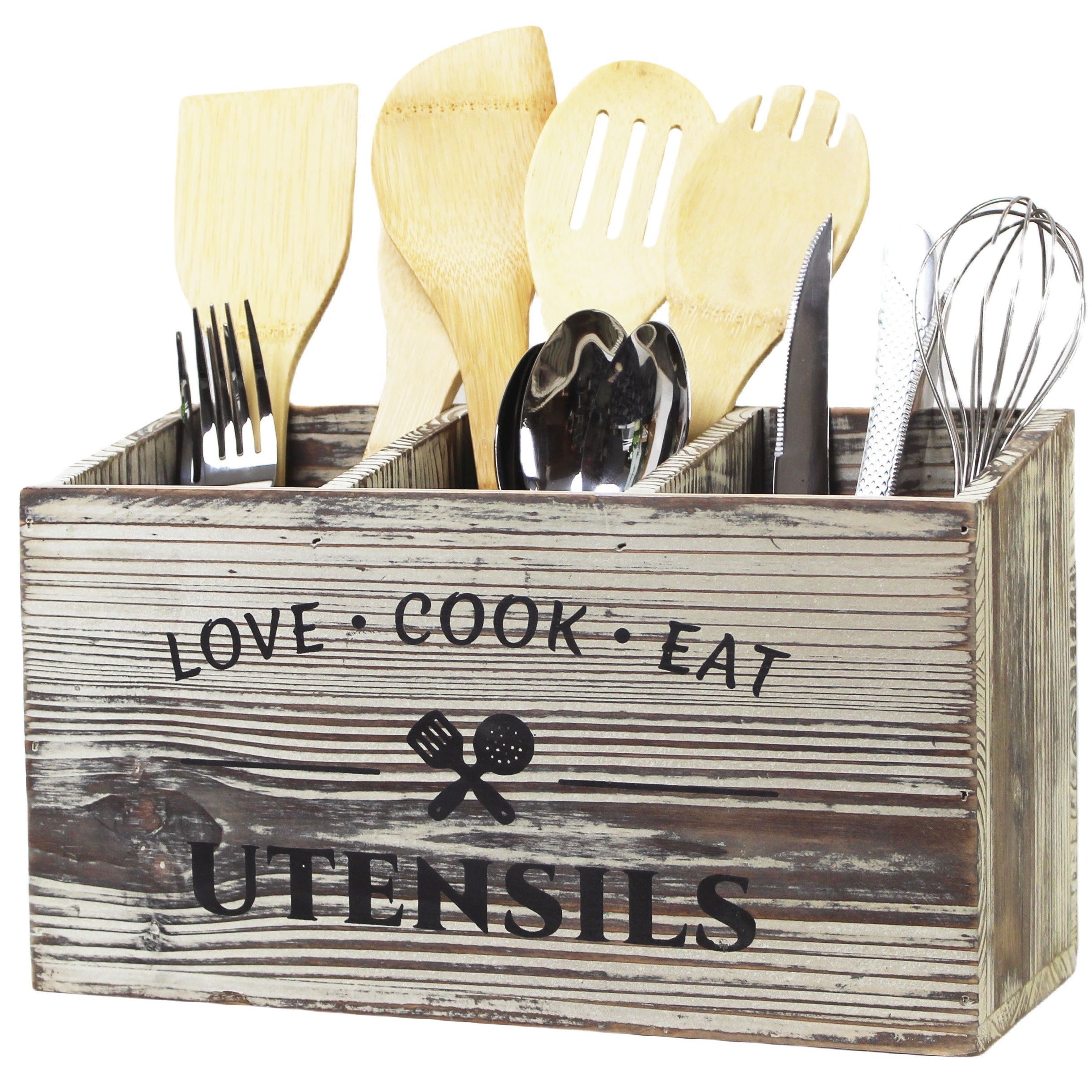 Scatola Porta Posate in Legno – Con Scomparti per Cucina, Camera da Letto e Scrivania