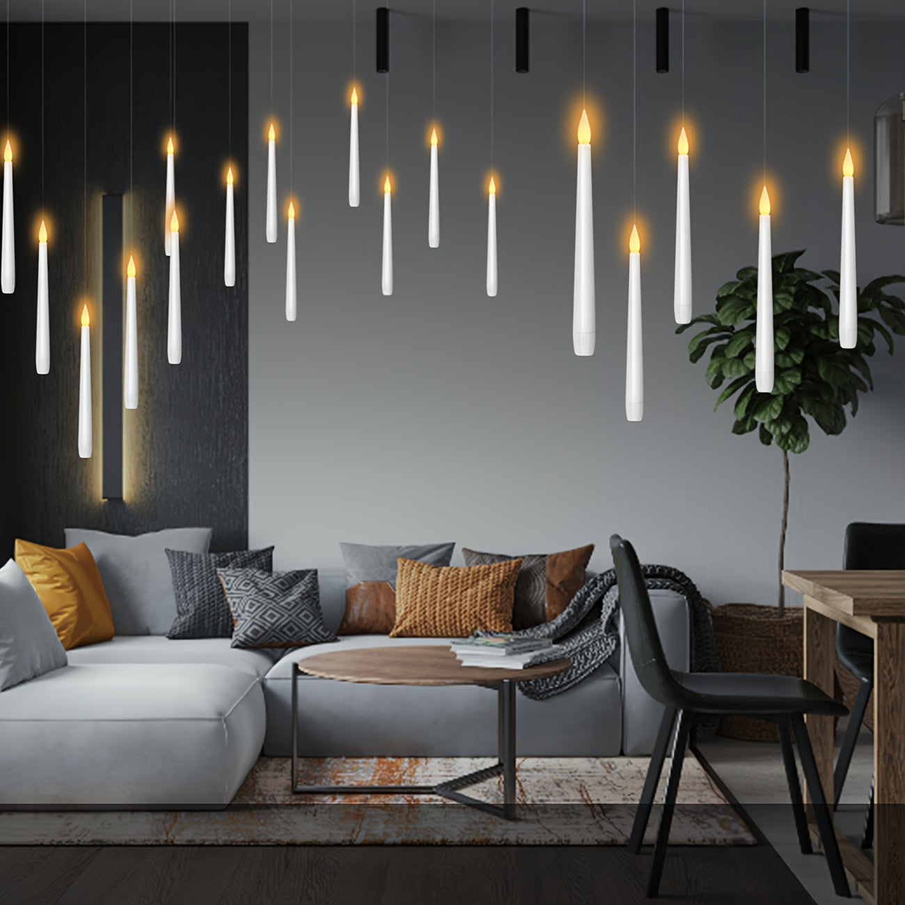 Set di 12 Candele LED Fluttuanti con Telecomando – Alimentate a Batteria, Perfette per Natale, Halloween e Decorazioni per la Casa